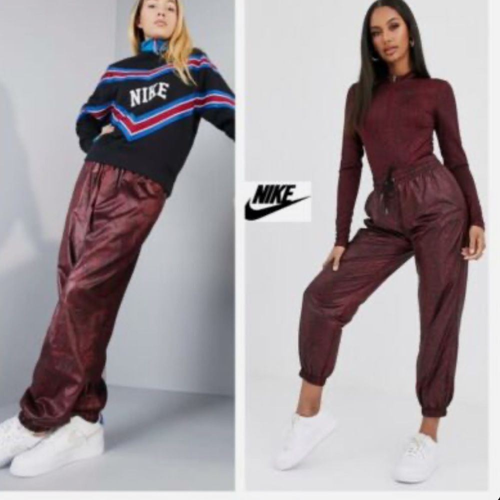 Nike Red And Black Python Print Woven Jogger Pant… - image 1